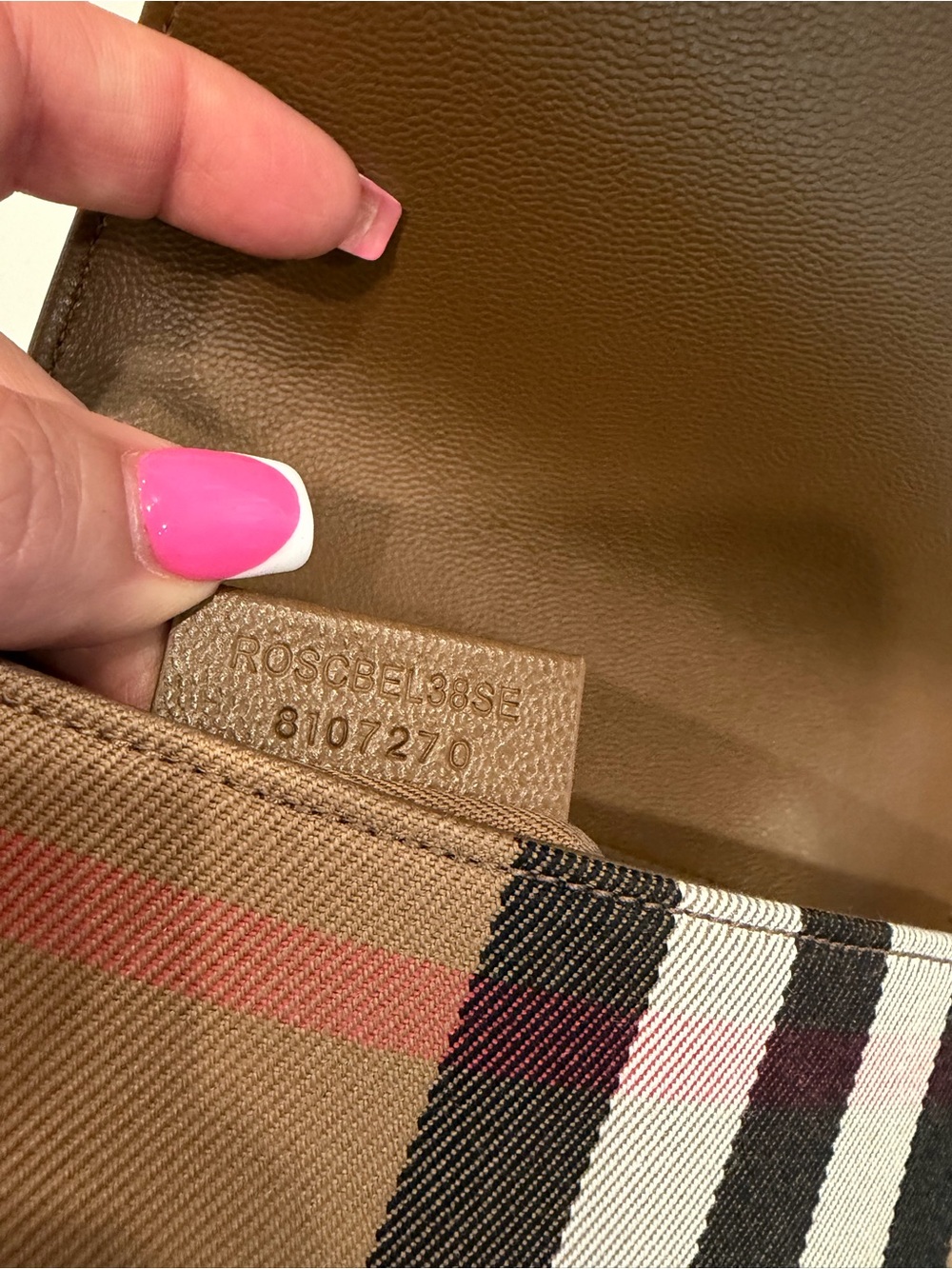 Burberry Hampshire Small Brown House Check & Leather Crossbody Bag Reg $1,150 - Picture 11 of 15